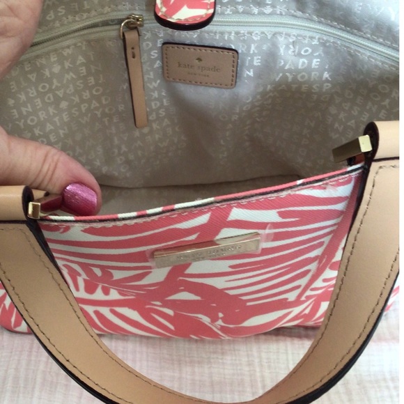 ♥️sold♥️RETIRED Kate Spade Grant Street Tropical Palm Juno Tote - Picture 4 of 11